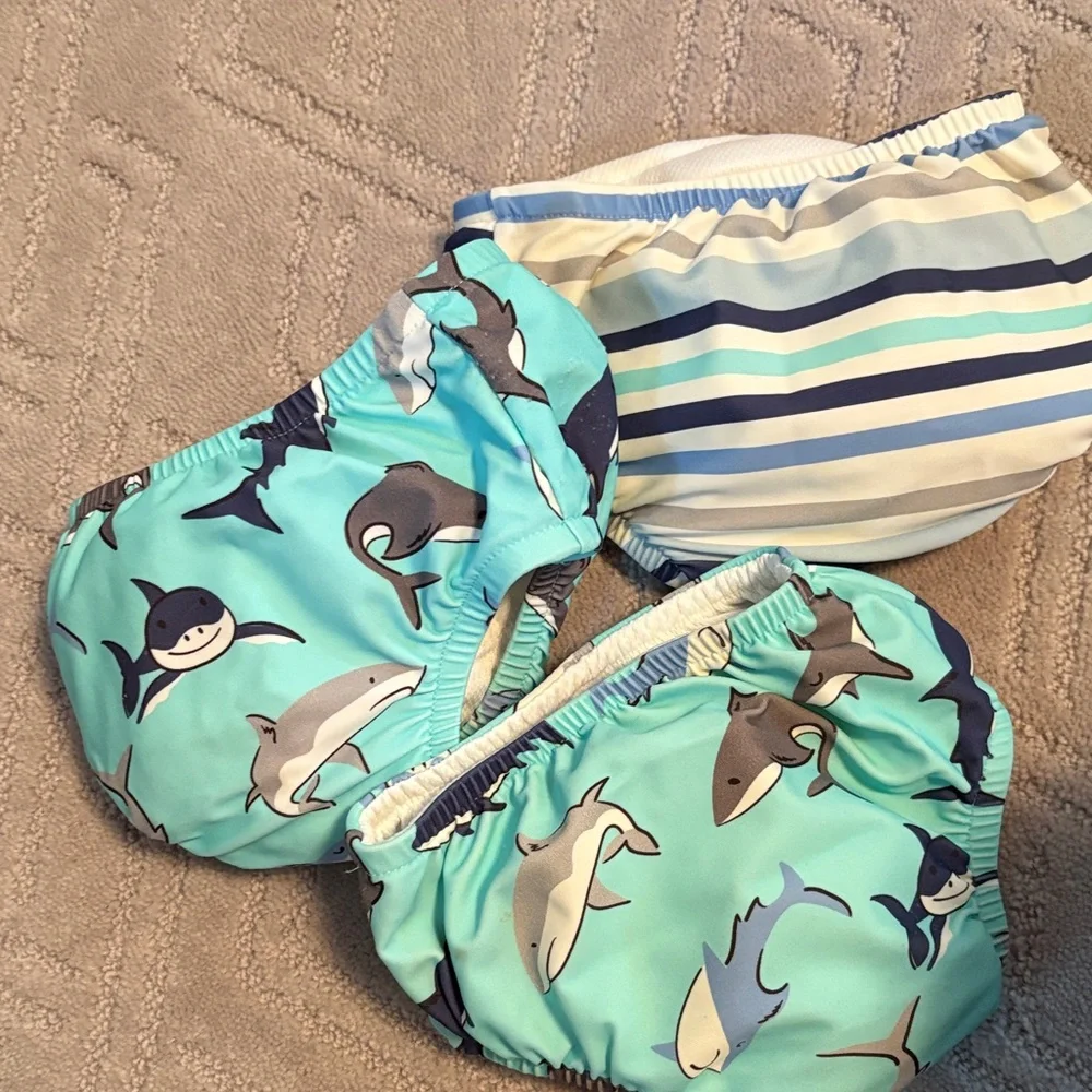 Shark Print Baby Swim Diaper Set